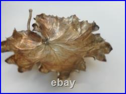 BUCCELLATI Vintage Sterling Silver Maple Leaf Trinket Diish