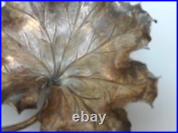 BUCCELLATI Vintage Sterling Silver Maple Leaf Trinket Diish