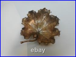 BUCCELLATI Vintage Sterling Silver Maple Leaf Trinket Diish