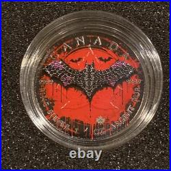 Bat 1 Oz Silver Maple Leaf with Swarovski Gems ONLY 100 MINTAGE JVP Coins