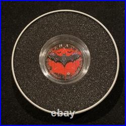 Bat 1 Oz Silver Maple Leaf with Swarovski Gems ONLY 100 MINTAGE JVP Coins