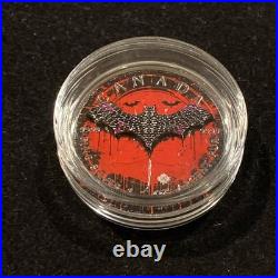 Bat 1 Oz Silver Maple Leaf with Swarovski Gems ONLY 100 MINTAGE JVP Coins