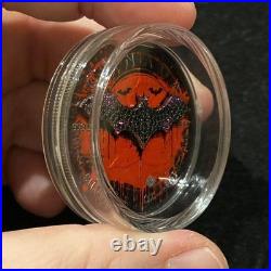 Bat 1 Oz Silver Maple Leaf with Swarovski Gems ONLY 100 MINTAGE JVP Coins