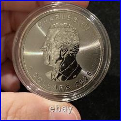 Bat 1 Oz Silver Maple Leaf with Swarovski Gems ONLY 100 MINTAGE JVP Coins