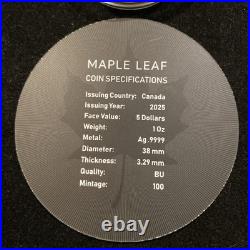 Bat 1 Oz Silver Maple Leaf with Swarovski Gems ONLY 100 MINTAGE JVP Coins Bat 1 Oz Silver Maple Leaf with Swarovski Gems ONLY 100 MINTAGE JVP Coins