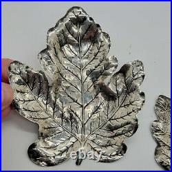 Blackinton Sterling Silver Nut Dish Set of 2 Maple Leaf Design #501