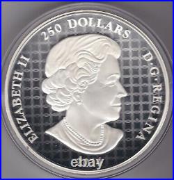 Boxed 2014 Canada Silver Proof One Kilo 250 Dollars Coin With Certificates