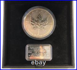 CANADA 1998 $50 10th Anniversary of Maple Leaf 10 Ounces. 9999 Silver Box & CoA