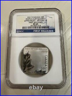 CANADA. 2017, 3 Dollars, Silver NGC PF69 Maple Leaf Quartet, Upper Right, Ra