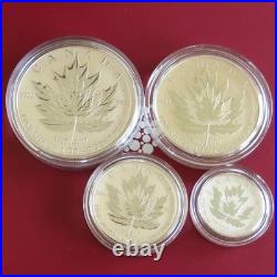 CANADA 2017 FRACTIONAL 4 COIN. 9999 FINE SILVER PROOF MAPLE LEAF SET complete