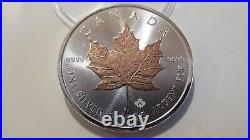 CANADA 2022 1oz SILVER MAPLE LEAF ROSE GOLD24K GILDED ONLY 200 IN THE WORLD NEW