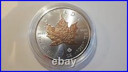 CANADA 2022 1oz SILVER MAPLE LEAF ROSE GOLD24K GILDED ONLY 200 IN THE WORLD NEW