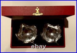 CARTIER Vintage Sterling Silver Maple Leaf Candy Nut Dish Set-with Original Box