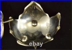 CARTIER Vintage Sterling Silver Maple Leaf Candy Nut Dish Set-with Original Box