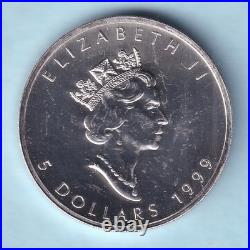 Canada. 1999 1 oz Silver Coloured 5 Dollars. Brown Maple Leaf. UNC