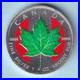 Canada. 1999 1 oz Silver Coloured 5 Dollars. Green Maple Leaf. UNC
