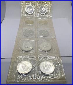 Canada 1999 5 Dollar Maple leaf 1 OZ Silver Original RCM sealed Lot of 10