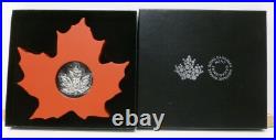 Canada 1oz. 9999 Silver Proof Maple Leaf Shaped $20 2015 in display, Boxed + COA
