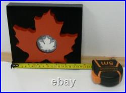 Canada 1oz. 9999 Silver Proof Maple Leaf Shaped $20 2015 in display, Boxed + COA