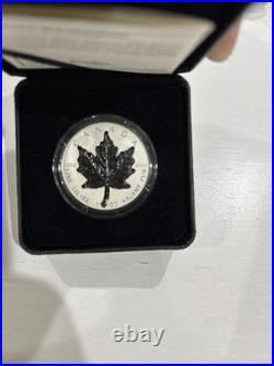 Canada 1oz Fine Silver Maple Leaf Super Incuse Black Rhodium 2023 Rare Canada 1oz Fine Silver Maple Leaf Super Incuse Black Rhodium 2023 Rare