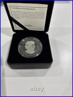 Canada 1oz Fine Silver Maple Leaf Super Incuse Black Rhodium 2023 Rare