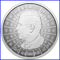 Canada $20 Dollar Coin, Pure Silver Maple Leaf SML, Ultra High Relief, 2026