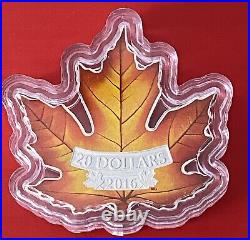 Canada 20 Dollars ($20) 2016 999 silver coin'Colourful Maple Leaf' UNC
