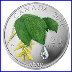 Canada $20 Dollars Fine Silver Maple Leaf Coin, Crystal Raindrop, 2010