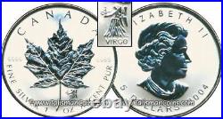 Canada 2004 Virgo Virgin Roman Zodiac Privy Mark $5 Silver Maple Leaf BOX + CoA