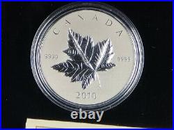 Canada 2010 1 oz Silver Maple Leaf Piedfort Gem Reverse Proof withCase+COA