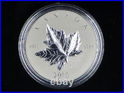 Canada 2010 1 oz Silver Maple Leaf Piedfort Gem Reverse Proof withCase+COA