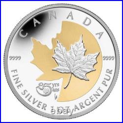 Canada 2013 SILVER MAPLE LEAF 25th Anniversary $5 1 Oz Gold Plating in FULL OGP