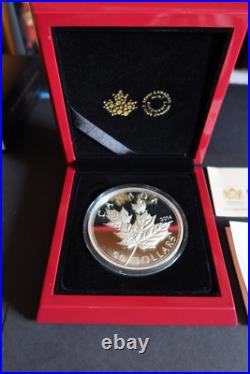 Canada 2014 $50 Proof Relief Maple Leaves, Fine (0.999) Silver, Low Limit, Exc