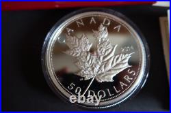 Canada 2014 $50 Proof Relief Maple Leaves, Fine (0.999) Silver, Low Limit, Exc