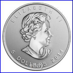 Canada 2014 Bullion Replic Silver Maple Leaf $5 1 Oz REVERSE PROOF Rep FULL OGP