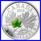 Canada 2014 Majestic Maple Leaf Jade $20 1 Oz Pure Silver Proof in Box Full OGP