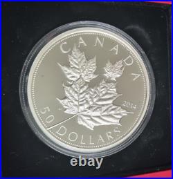 Canada 2014 Maple Leaf $50 999 Silver Proof High Relief 5oz Coin Box