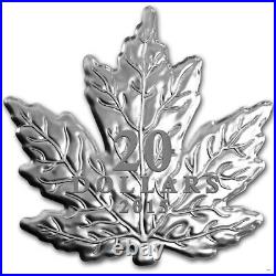 Canada 2015 Maple Leaf Shaped $20 1 Oz Pure Silver Proof Coin Perfect