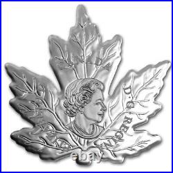 Canada 2015 Maple Leaf Shaped $20 1 Oz Pure Silver Proof Coin Perfect