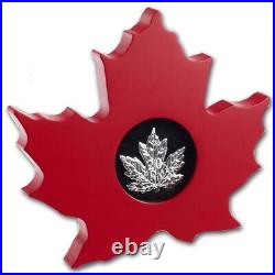 Canada 2015 Maple Leaf Shaped $20 1 Oz Pure Silver Proof Coin Perfect