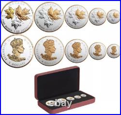 Canada 2016'A Historic Reign Fractional Set of 5 Silver Maple Leaf' Coin Set