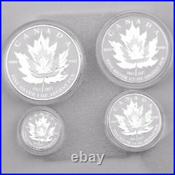 Canada 2017 Maple Leaf Pure Silver 4-Coin Fractional Set Reverse Proofs