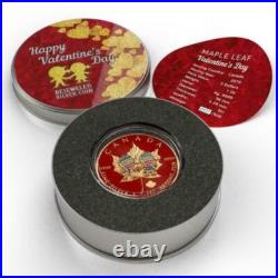 Canada 2019 5usd Maple Leaf Valentine's Day 1 Oz Bejeweled Silver Coin