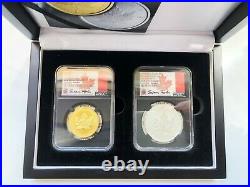 Canada 2020 W $50 Burnished Maple Leaf First Day of Issue 1oz Gold Silver Coin