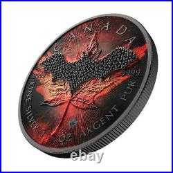 Canada 2022 $5 Maple Leaf Dark Bat 1 Oz Silver Coin with Bejeweled Insert