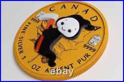 Canada 2022 $5 Maple Leaf HALLOWEEN Little Death 1 Oz Silver Coin with Polymer