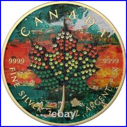 Canada 2022 $5 Maple Leaf Seasons March 1Oz Silver Coin with Bejeweled Insert