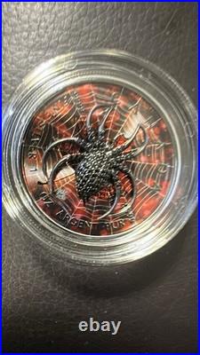 Canada 2022 5$ Maple Leaf- red Spider 1 Oz Silver Coin Bejeweled Insert Rare