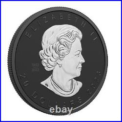 Canada 2023 $20 Super Incuse Maple Leaf Rhodium Plating 1 Oz Silver Coin