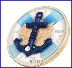 Canada 2023 5$ Maple Leaf Anchor 1 Oz Silver Coin